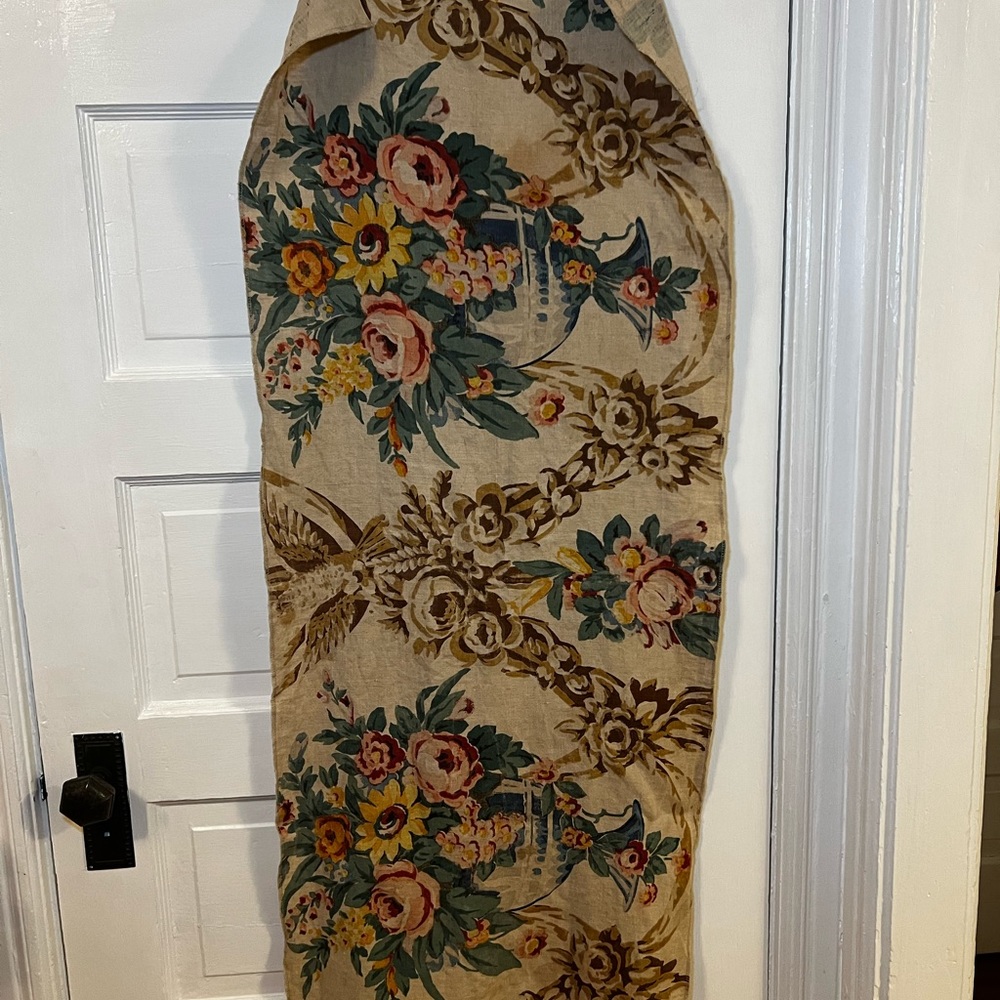 FLORAL PRINT VINTAGE LINEN TABLE RUNNER TABLECLOTH - Picture 3 of 3